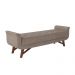 Puff Recamier Calçadeira 140cm Base Madeira Neville Z37 Veludo Bege - Mpozenato