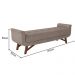 Puff Recamier Calçadeira 140cm Base Madeira Neville Z37 Veludo Bege - Mpozenato