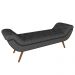 Puff Recamier Calçadeira 140cm Pés Palito Madeira Vêneto Z37 Linho Chumbo - Mpozenato