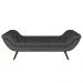 Puff Recamier Calçadeira 140cm Pés Palito Madeira Vêneto Z37 Linho Chumbo - Mpozenato