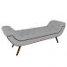 Puff Recamier Calçadeira 140cm Pés Palito Madeira Vêneto Z37 Veludo Cinza - Mpozenato