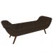 Puff Recamier Calçadeira 140cm Pés Palito Madeira Vêneto Z37 Veludo Marrom - Mpozenato