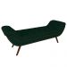 Puff Recamier Calçadeira 140cm Pés Palito Madeira Vêneto Z37 Veludo Verde Musgo - Mpozenato