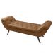 Puff Recamier Calçadeira 140cm Pés Palito Madeira Venêto P02 Sintético Caramelo - Mpozenato