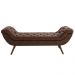 Puff Recamier Calçadeira 140cm Pés Palito Madeira Venêto P02 Sintético Marrom - Mpozenato