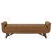 Puff Recamier Calçadeira 160cm Base Madeira Neville P02 Sintético Caramelo - Mpozenato