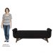 Puff Recamier Calçadeira 160cm Base Madeira Neville P02 Sintético Preto - Mpozenato