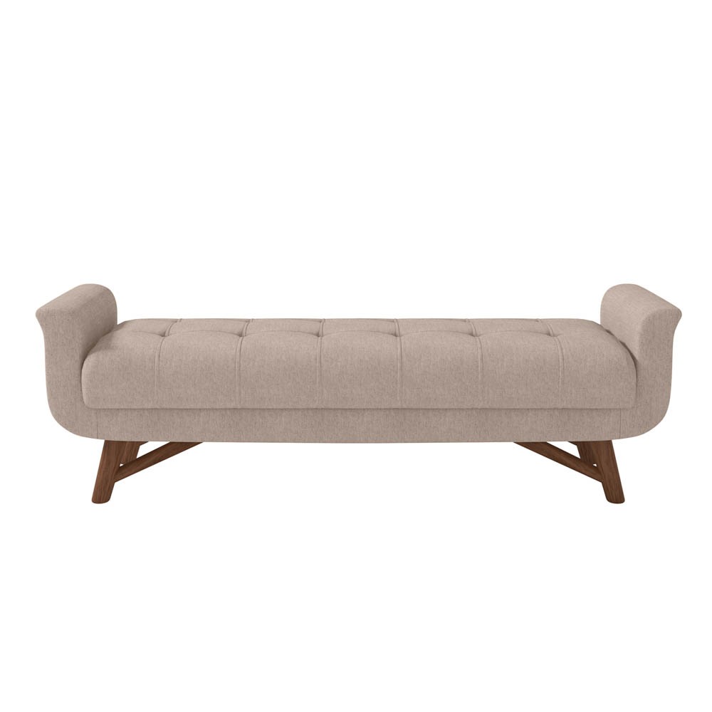 Puff Recamier Calçadeira 160cm Base Madeira Neville Z37 Linho Areia - Mpozenato