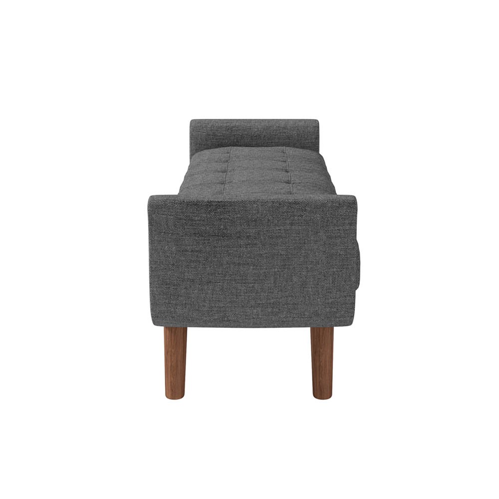 Puff Recamier Calçadeira 160cm Base Madeira Neville Z37 Linho Cinza - Mpozenato