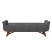Puff Recamier Calçadeira 160cm Base Madeira Neville Z37 Linho Cinza - Mpozenato