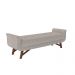Puff Recamier Calçadeira 160cm Base Madeira Neville Z37 Linho Cru - Mpozenato