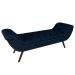 Puff Recamier Calçadeira 160cm Pés Palito Madeira Vêneto Z37 Veludo Azul Marinho - Mpozenato