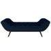 Puff Recamier Calçadeira 160cm Pés Palito Madeira Vêneto Z37 Veludo Azul Marinho - Mpozenato