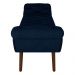 Puff Recamier Calçadeira 160cm Pés Palito Madeira Vêneto Z37 Veludo Azul Marinho - Mpozenato