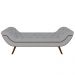 Puff Recamier Calçadeira 160cm Pés Palito Madeira Vêneto Z37 Veludo Cinza - Mpozenato