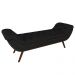 Puff Recamier Calçadeira 160cm Pés Palito Madeira Vêneto Z37 Veludo Preto - Mpozenato