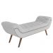 Puff Recamier Calçadeira 160cm Pés Palito Madeira Venêto P02 Bouclé Branco - Mpozenato