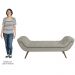 Puff Recamier Calçadeira 160cm Pés Palito Madeira Venêto P02 Bouclé Cru - Mpozenato