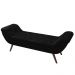 Puff Recamier Calçadeira 160cm Pés Palito Madeira Venêto P02 Sintético Preto - Mpozenato