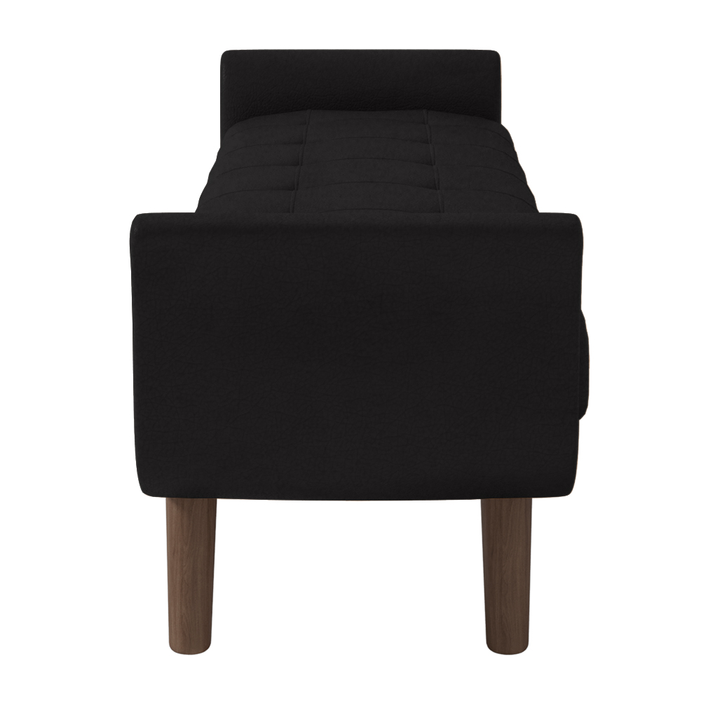 Puff Recamier Calçadeira 195cm Base Madeira Neville P02 Sintético Preto - Mpozenato