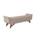 Puff Recamier Calçadeira 195cm Base Madeira Neville Z37 Linho Areia - Mpozenato