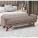 Puff Recamier Calçadeira 195cm Base Madeira Neville Z37 Veludo Bege - Mpozenato