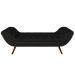Puff Recamier Calçadeira 195cm Pés Palito Madeira Vêneto Z37 Veludo Preto - Mpozenato