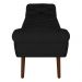 Puff Recamier Calçadeira 195cm Pés Palito Madeira Vêneto Z37 Veludo Preto - Mpozenato