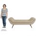 Puff Recamier Calçadeira 195cm Pés Palito Madeira Venêto P02 Bouclé Bege - Mpozenato