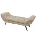 Puff Recamier Calçadeira 195cm Pés Palito Madeira Venêto P02 Bouclé Bege - Mpozenato