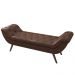 Puff Recamier Calçadeira 195cm Pés Palito Madeira Venêto P02 Sintético Marrom - Mpozenato