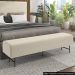 Puff Recamier Decorativo Pés em Ferro 140cm Dublin P02 Veludo Bege - Mpozenato