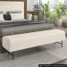 Puff Recamier Decorativo Pés em Ferro 160cm Dublin P02 Linho Creme - Mpozenato