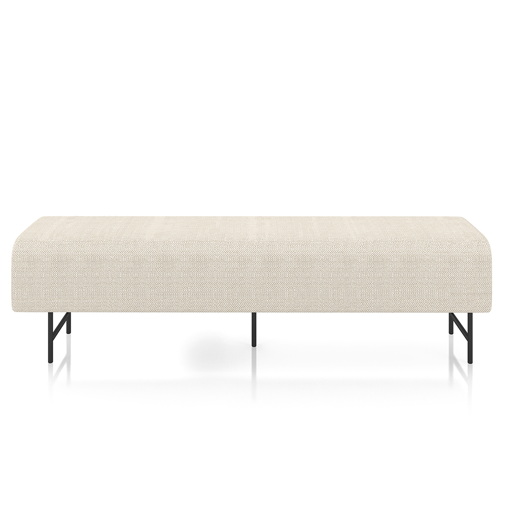 Puff Recamier Decorativo Pés em Ferro 160cm Dublin P02 Linho Creme - Mpozenato