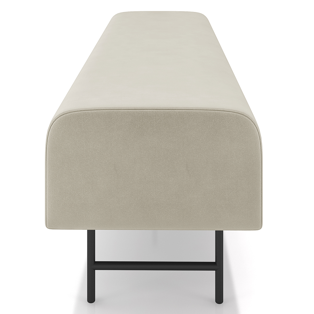 Puff Recamier Decorativo Pés em Ferro 160cm Dublin P02 Veludo Bege - Mpozenato