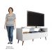 Rack para Sala Bancada de TV 55 Pol 136cm Pés Retrô Senna M24 Branco - Mpozenato