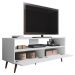 Rack para Sala Bancada de TV 55 Pol 136cm Pés Retrô Senna M24 Branco - Mpozenato