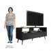 Rack para Sala Bancada de TV 55 Pol 136cm Pés Retrô Senna M24 Preto - Mpozenato