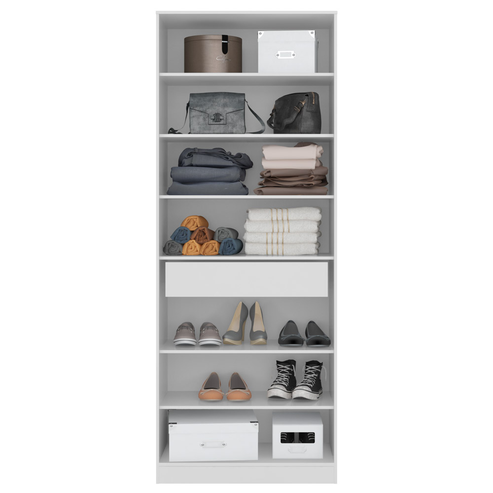 Sapateira 2 Portas Com Espelho 1 Gaveta Grife D02 Branco - Mpozenato
