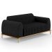 Sofá 150cm 2 Lugares Base Gold Molino D06 Linho D-465 Chumbo - Mpozenato