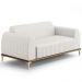 Sofá 150cm 2 Lugares Base Gold Molino D06 PU C-12 Branco - Mpozenato