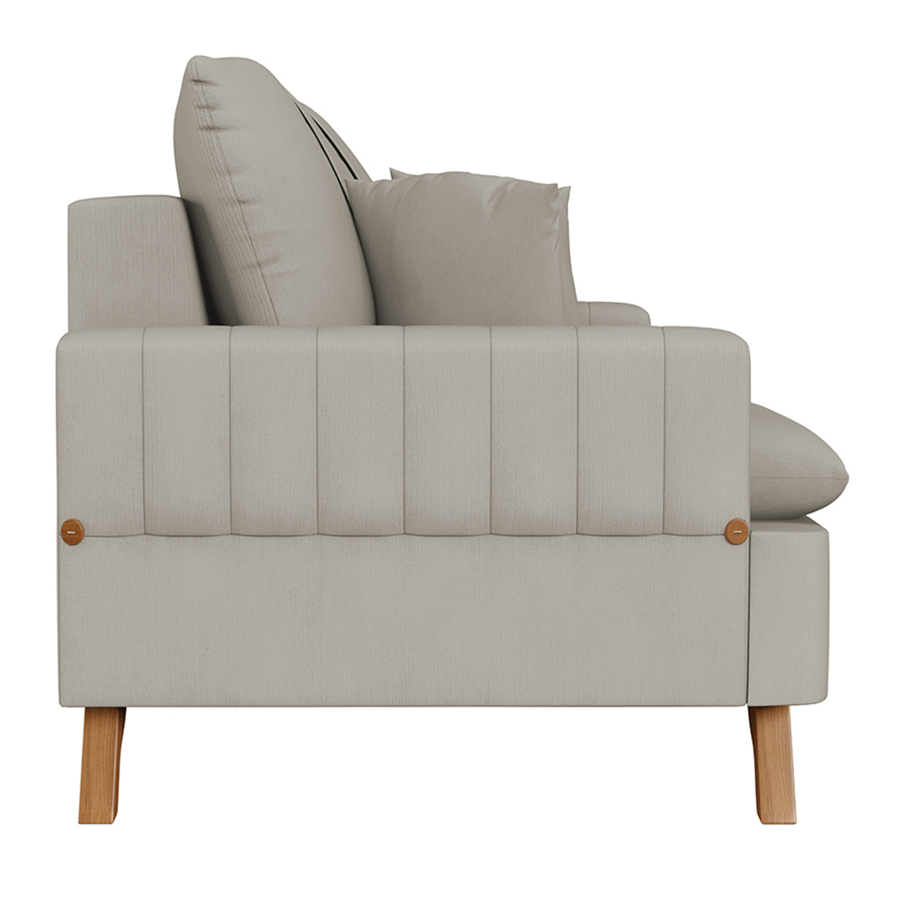 Sofá 160cm 2 Lugares com Almofadas Pés Curvos Veras Suede D05 Bege Claro - Mpozenato