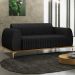 Sofá 180cm 3 Lugares Base Gold Molino D06 Linho D-465 Chumbo - Mpozenato