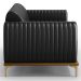 Sofá 180cm 3 Lugares Base Gold Molino D06 PU B-159 Preto - Mpozenato