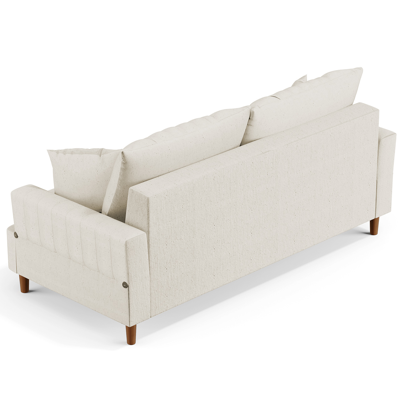 Sofá 180cm 3 Lugares com Almofadas Pés Curvos Veras Suede D05 Bege Claro - Mpozenato