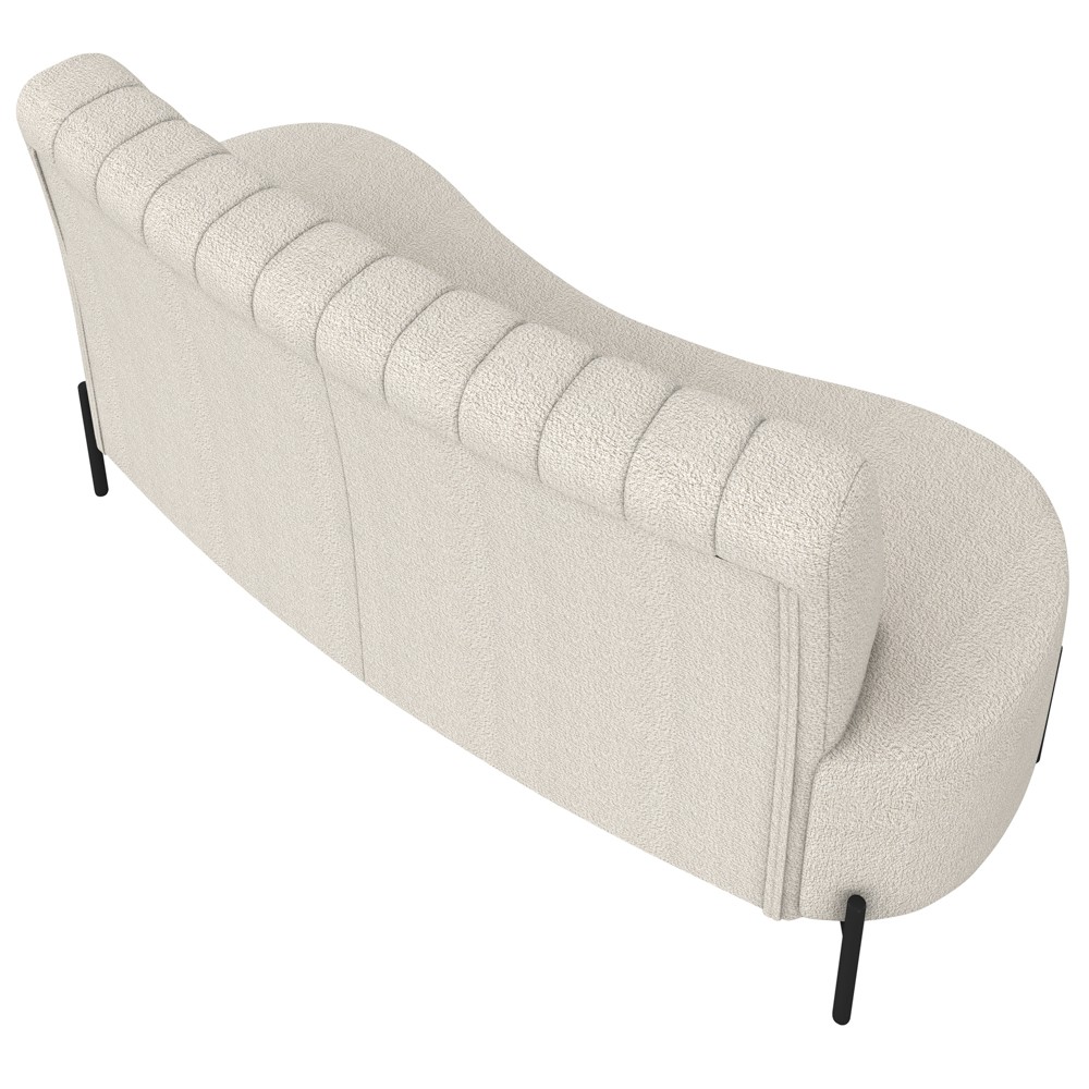Sofá 2 Lugares 135cm Pés Aço Preto Tamar K04 Bouclê Areia - Mpozenato