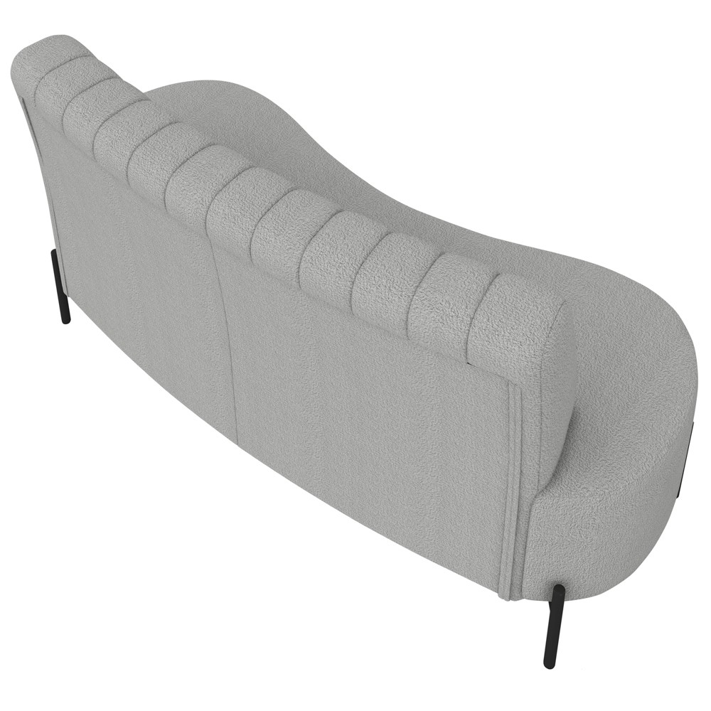 Sofá 2 Lugares 135cm Pés Aço Preto Tamar K04 Bouclê Cinza - Mpozenato