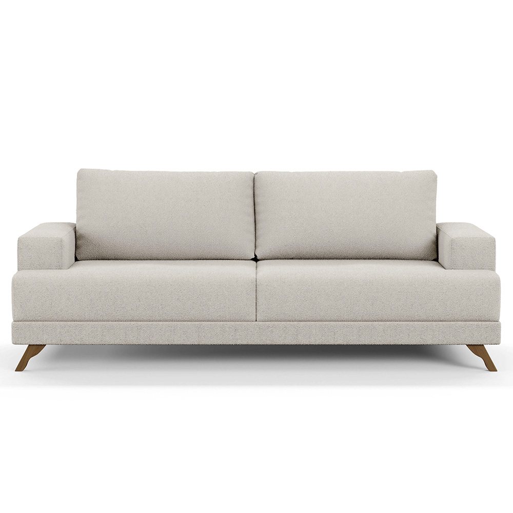 Sofá 2 Lugares 160cm Living Pés Curvos Santi D05 Boucle Creme - Mpozenato