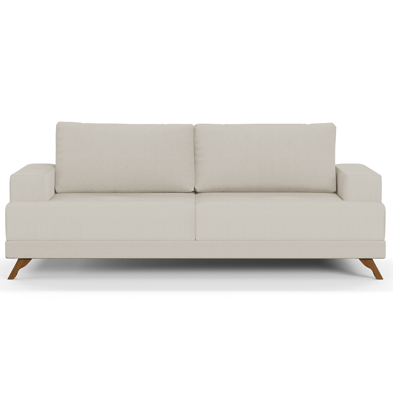 Sofá 2 Lugares 160cm Living Pés Curvos Santi D05 Linho Bege - Mpozenato