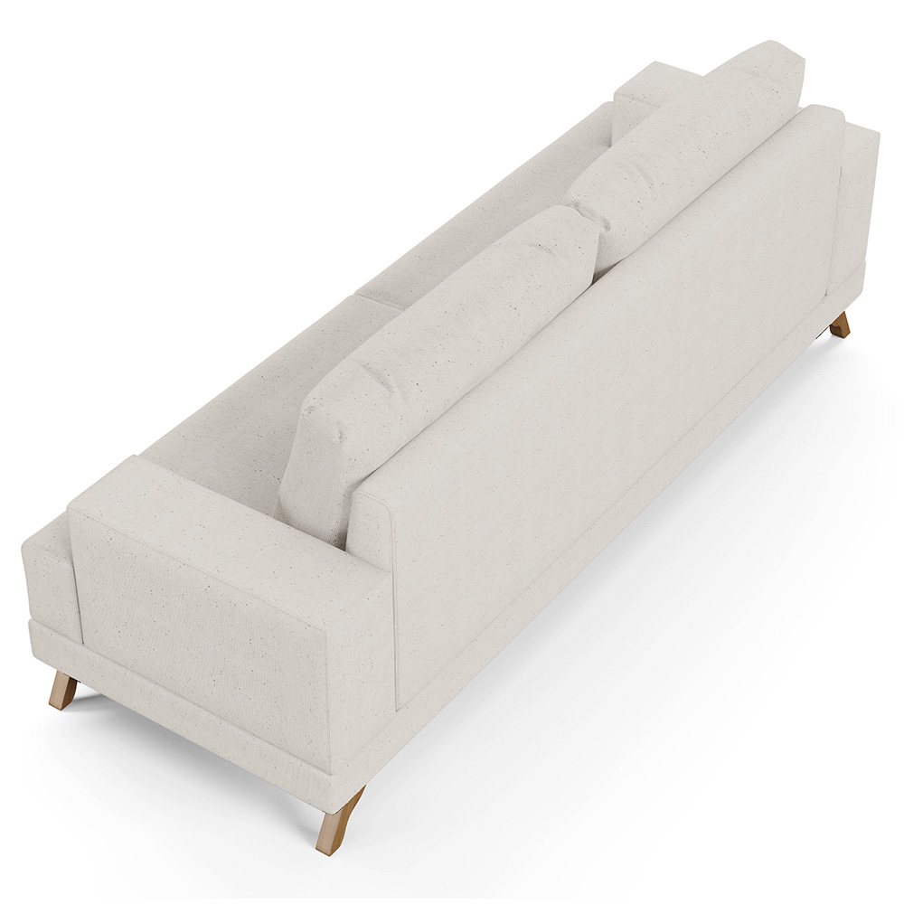 Sofá 2 Lugares 160cm Living Pés Curvos Santi D05 Linho Cru - Mpozenato